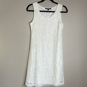 Anne French  Sleeveless Soft  Ivory Lace Dress  Size S
